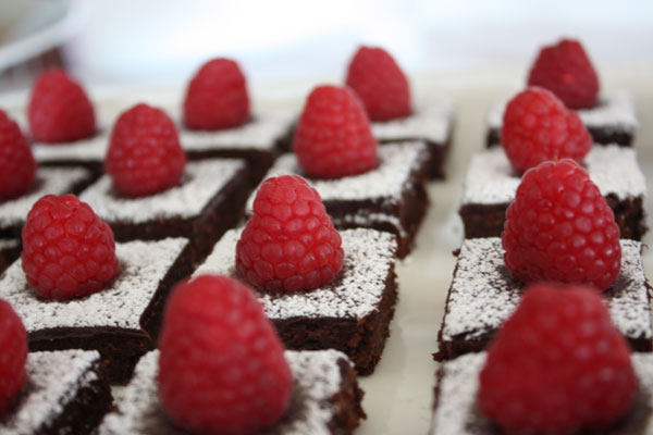 July 4th All American Dessert Buffet- Brownies topped with raspberries