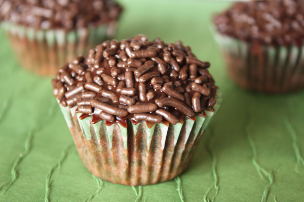 Dark Chocolate Cupcakes with Ganache