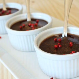 Chocolate Pots de Creme with Pink Peppercorns