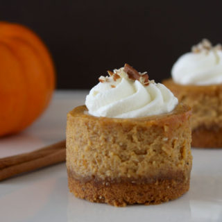 Mini Bourbon Pumpkin Cheesecakes