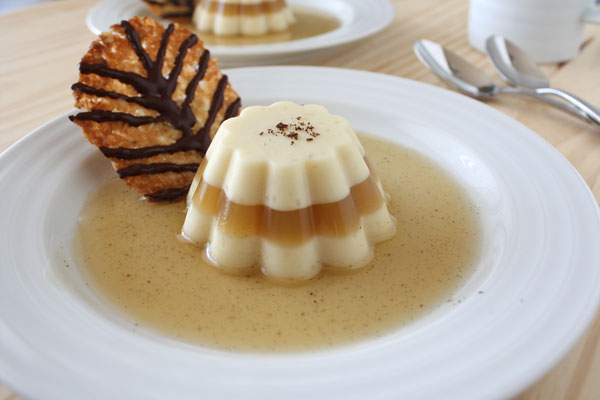 ginger panna cotta with pear gelee