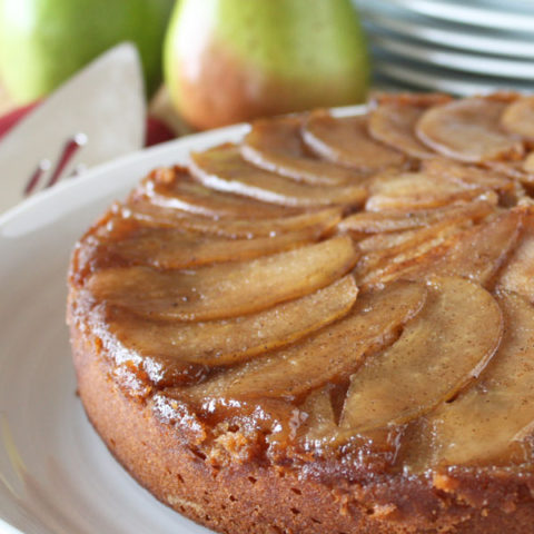 Spiced Upside Down Pear Cake