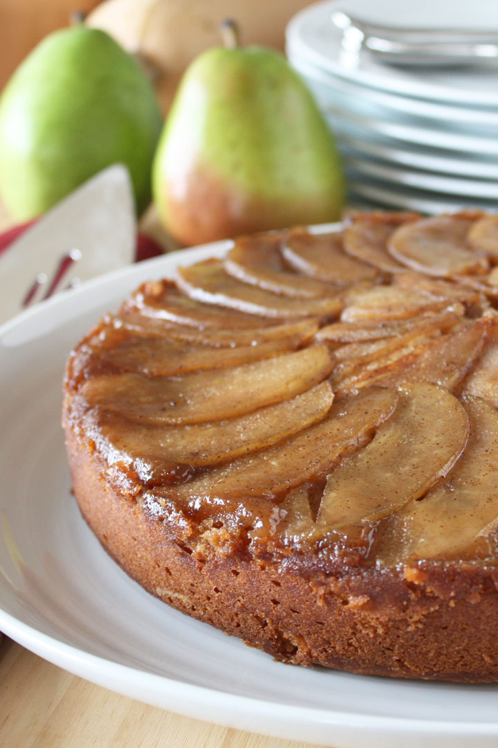 Spiced Upside Down Pear Cake