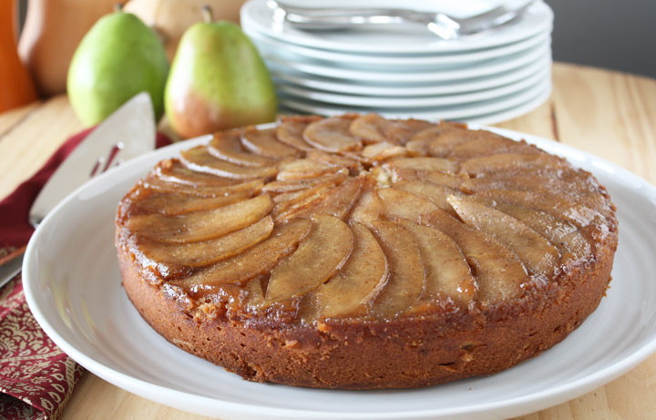 Spice upside down pear cake 