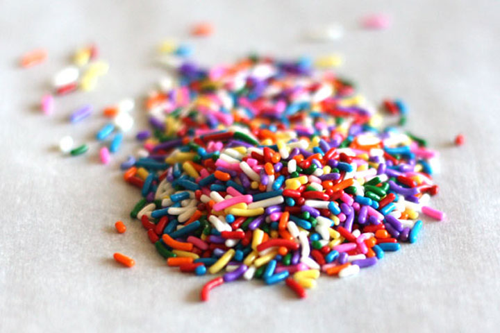 Mr. Sprinkle's sprinkles on parchment paper