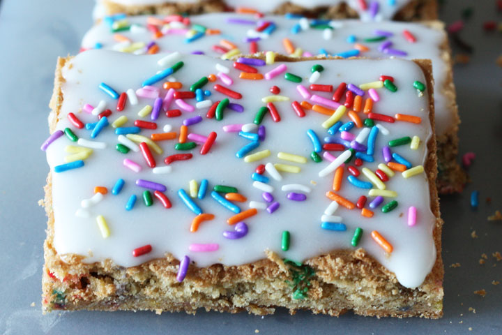 Close up shot of Confetti Cookie Bar