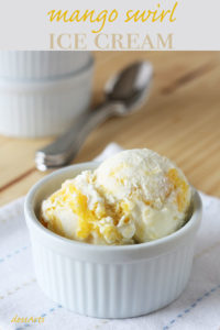 If you love mangos, you'll love this easy to make mango swirl ice cream. It's the perfect blend of vanilla and mango. 