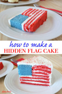 Making a hidden flag cake is easier than you might think. Surprise your guests with this festive red white and blue flag cake!