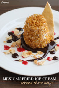 This Mexican fried ice cream is not actually fried but tastes just as good. See how you can impress your guests with this easy to make plated dessert.