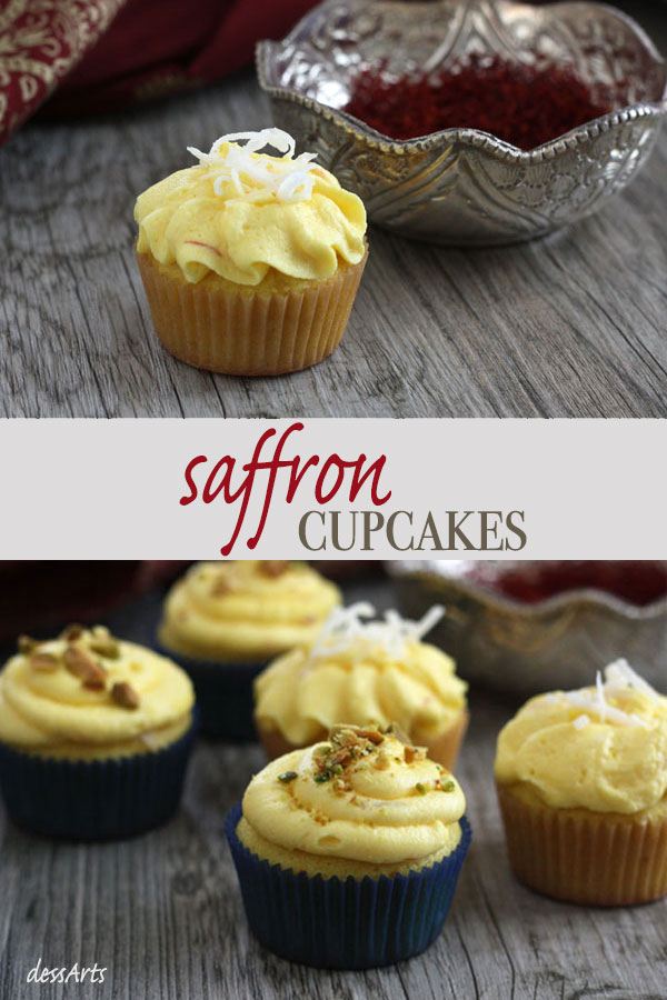 Saffron Cupcakes with Saffron Buttercream DessArts