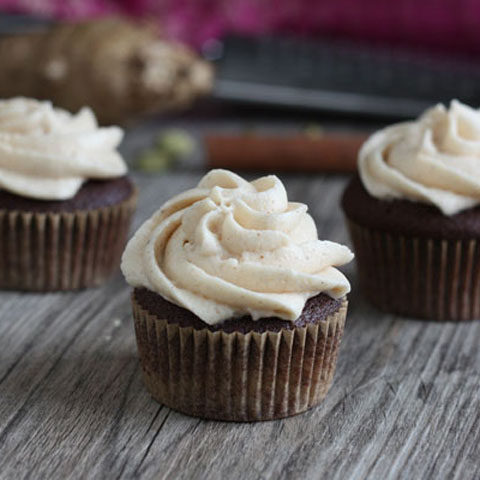 Chocolate Chai Spice Cupcake