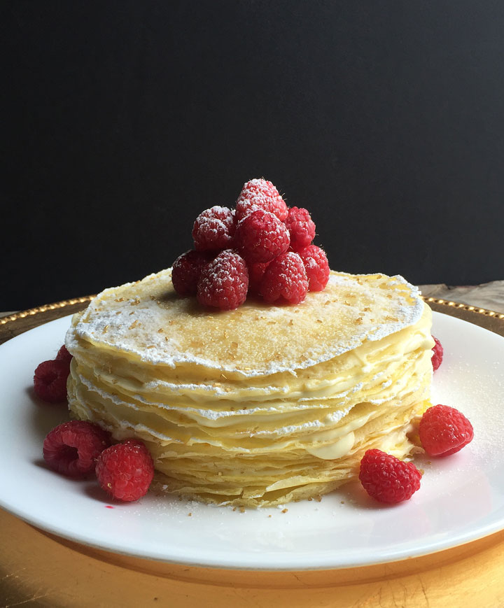 Meyer lemon crepe cake