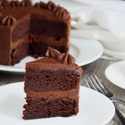 The Best Chocolate Cake- This is my favorite chocolate cake recipe and chocolate fudge frosting. You will not regret this!