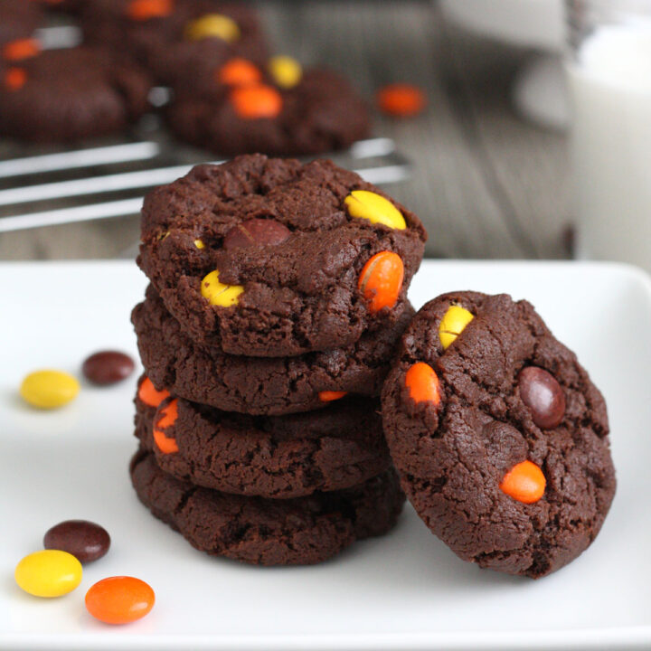 Double Chocolate Reese’s Pieces Cookies