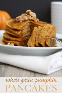 These whole grain pumpkin spice pancakes are packed with flavor and easy to make. Give your everyday pancakes the perfect twist for the fall season.