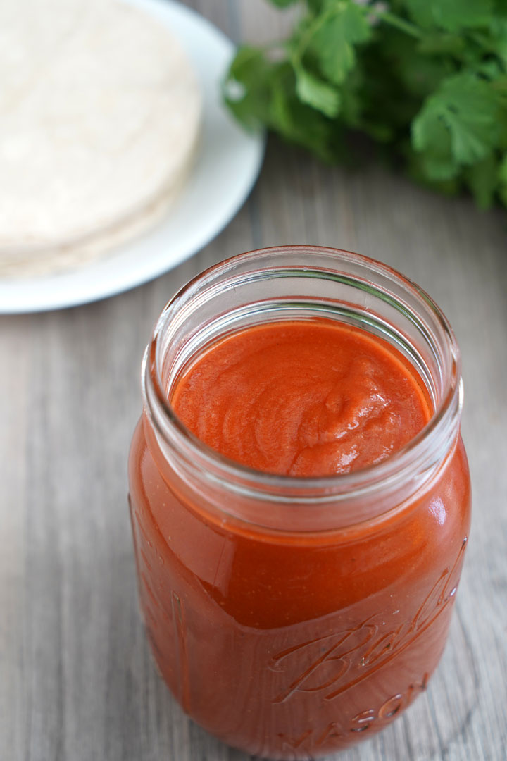 Enchilada sauce in a jar.