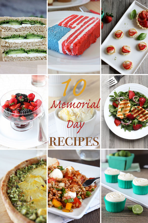 Collage showing 9 Memorial Day recipes.
