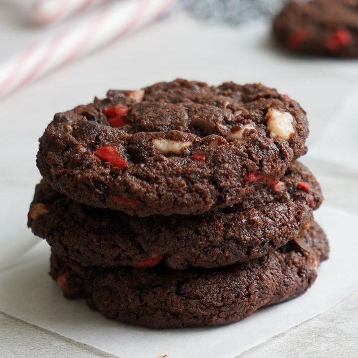 Double Chocolate Peppermint Chip Cookies