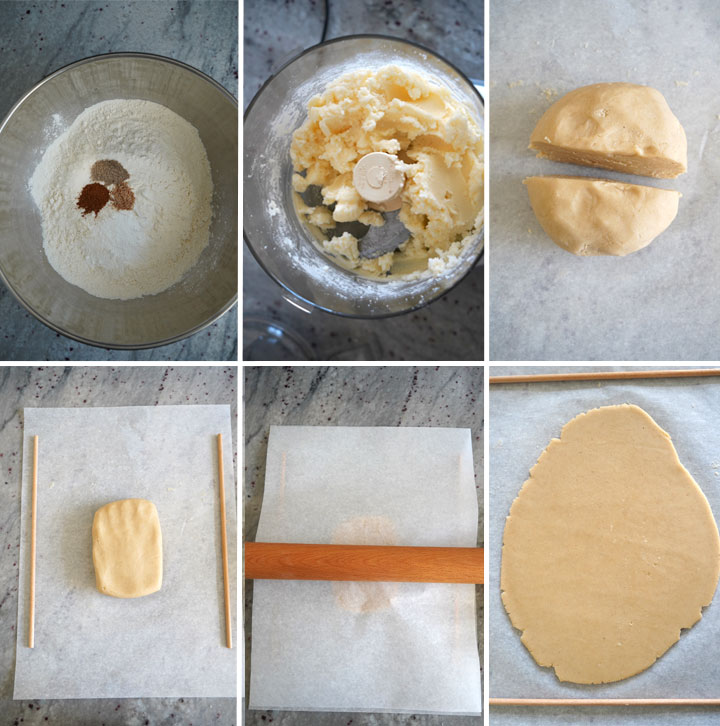 Process steps for making the best rolled sugar cookie dough.