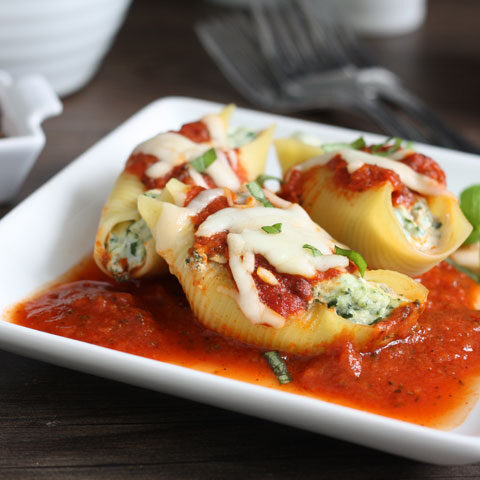 Spinach and Tofu Stuffed Shells