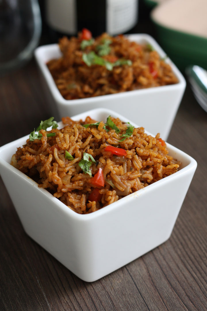 Rice in a white bowl.