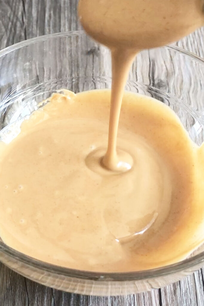 Peanut butter after melting.