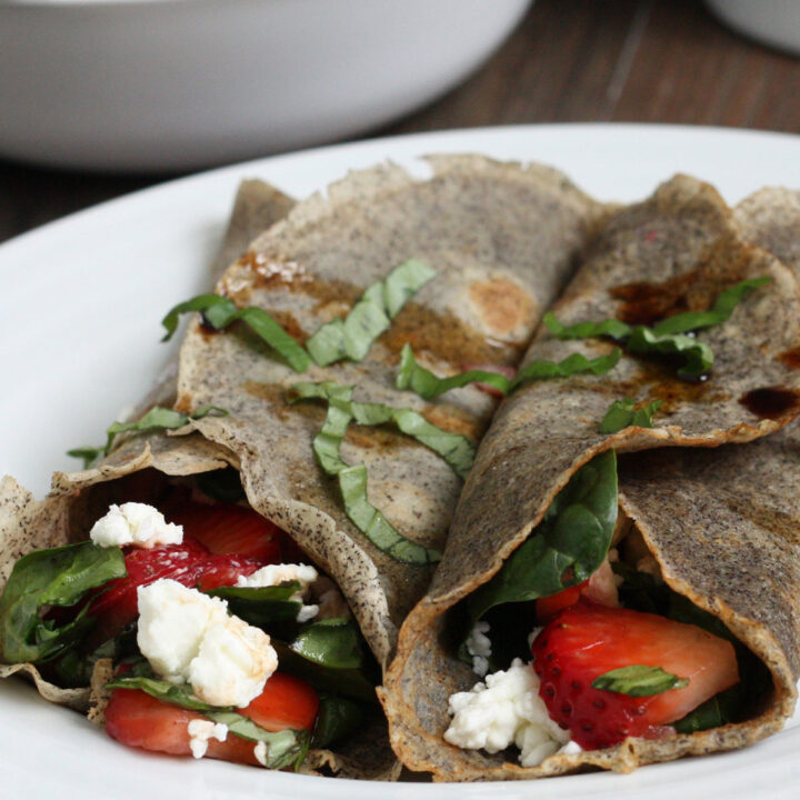 Strawberry Spinach Buckwheat Crepes Recipe