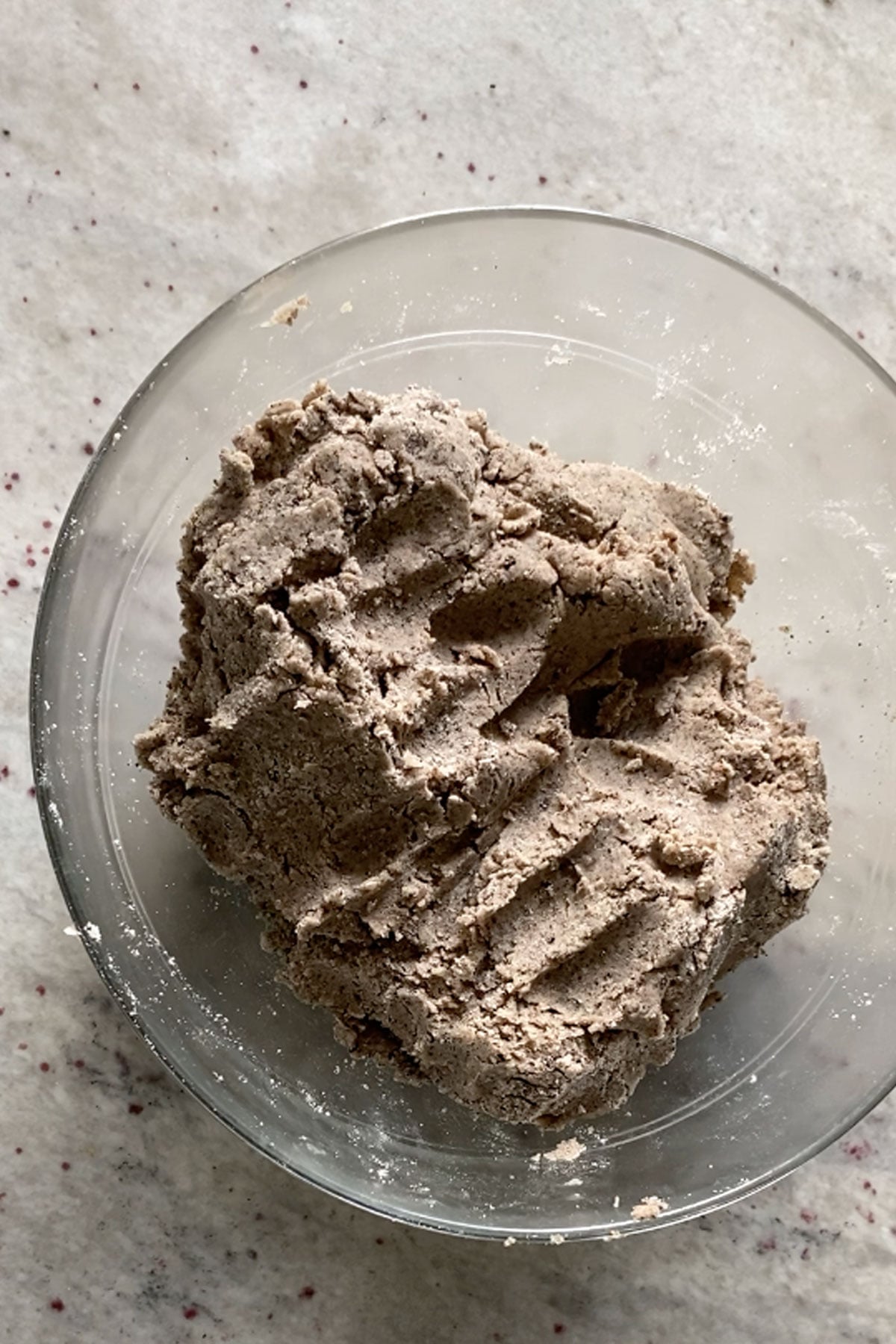 Oreo flavored cookie dough in a bowl for making Halloween sugar cookies