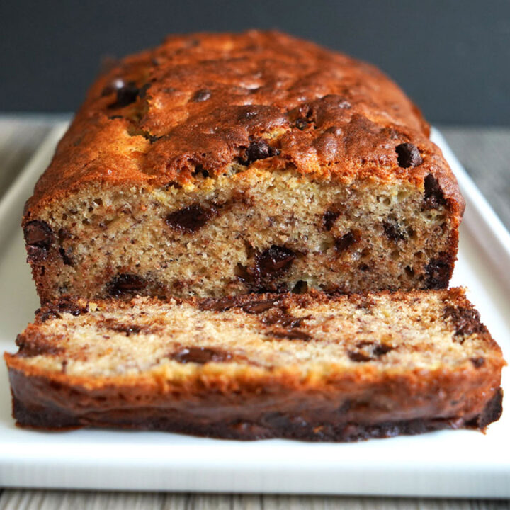 Chocolate Chip Banana Bread with Greek Yogurt