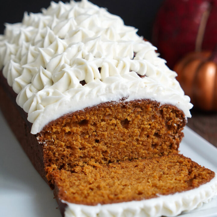 Pumpkin Bread with Cream Cheese Frosting