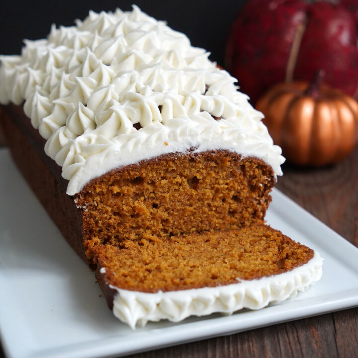 Pumpkin Bread with Cream Cheese Frosting