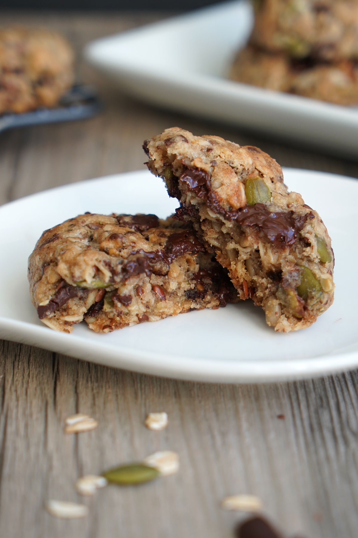 Broken cookie showing inside texture. 