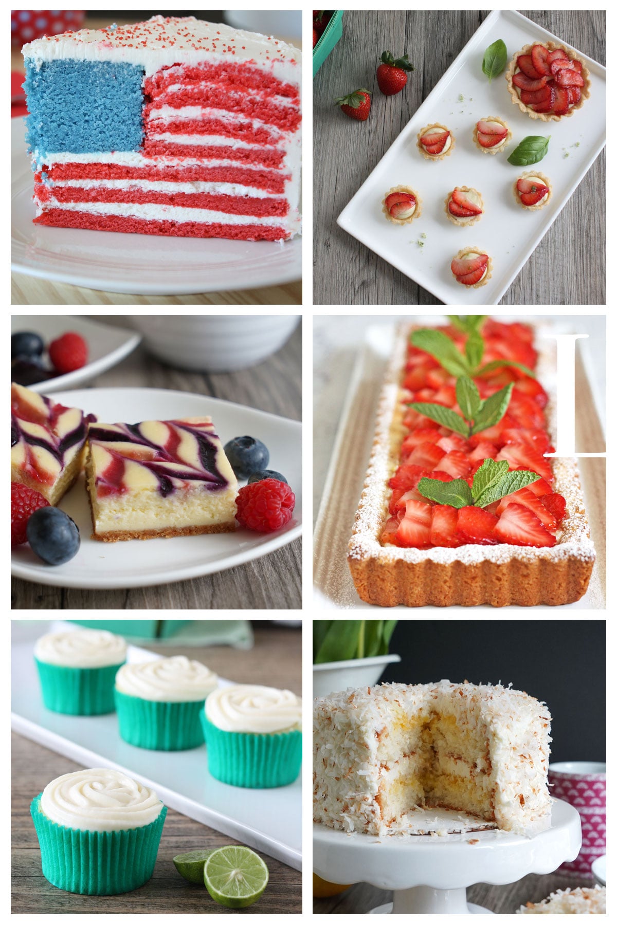 Collage of Memorial Day Dessert Ideas.