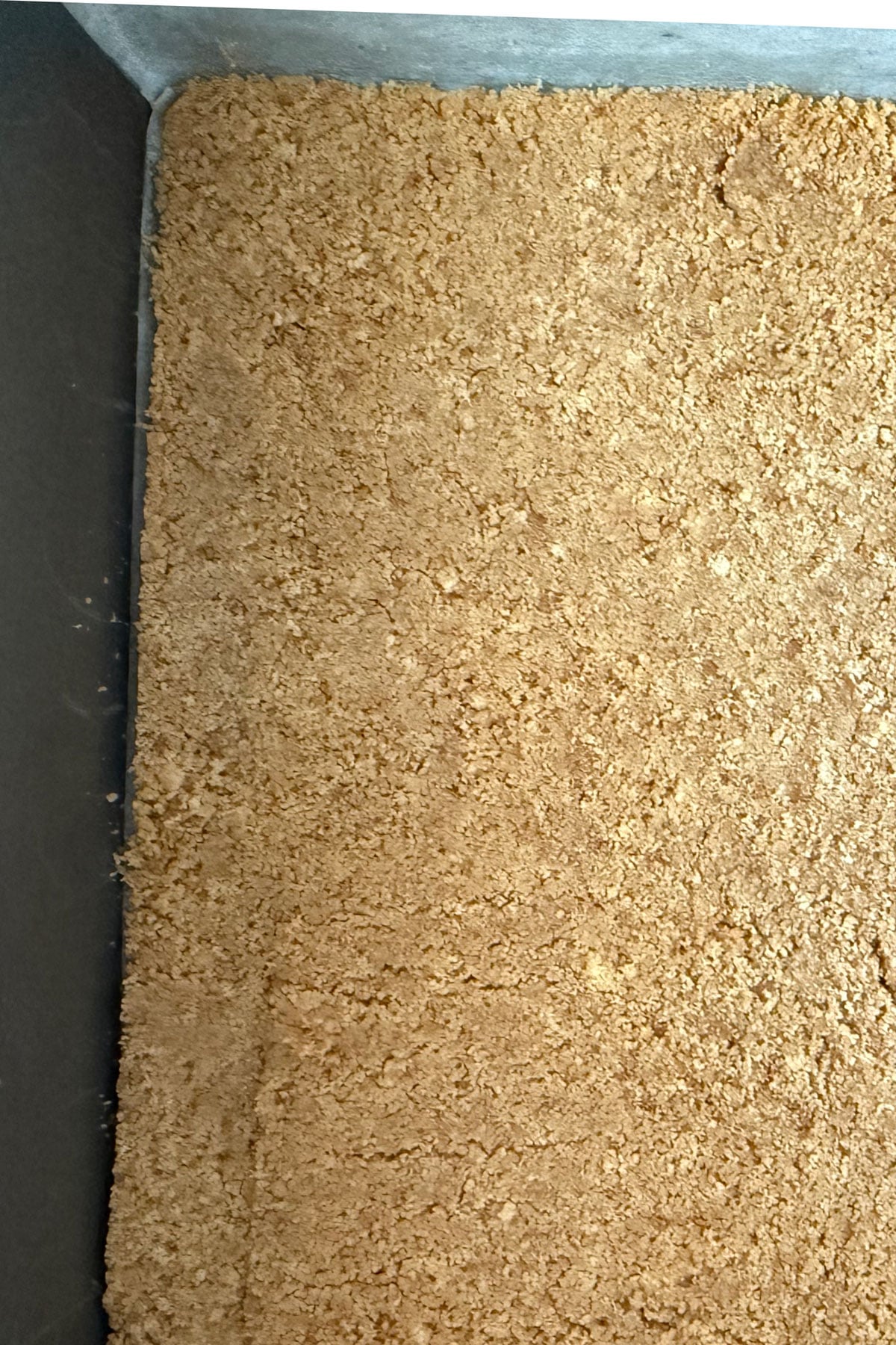 Vanilla wafer crust pressed into pan.